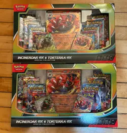 2x Pokemon TCG Incineroar ex & Torterra ex Special Collection Box Exclusive - Image 1