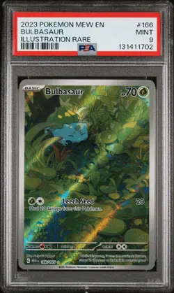 2023 POKEMON MEW EN-151 ILLUSTRATION RARE #166 BULBASAUR PSA 9 - Image 1