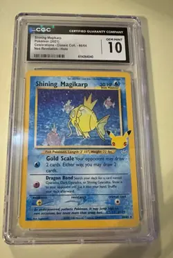 2021 Pokemon Celebrations Classic Coll Shining Magikarp 66/64 CGC 10 Gem Mint - Image 1