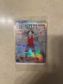 One Piece US Voyage College Basketball Monkey D. Luffy Promo Card - Image 1