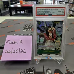 2026 ONE PIECE MANGA ALTERNATE ART OP14-EB04-119 DRACULE MIHAWK PSA 10 - Image 1