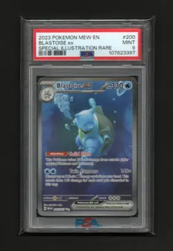 Pokemon TCG Blastoise EX Scarlet & Violet 151 Card 200/165 PSA 9 Mint - Image 1