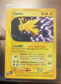 Zapdos 44/147 Aquapolis Non Holo Rare 2003 Pokemon Card NEAR MINT - Image 1