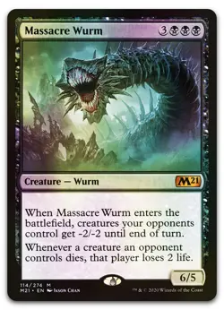 Massacre Wurm #114 (Foil) (NM) Core Set 2021 M21 Magic MTG - Image 1