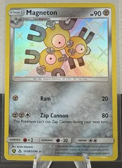 Magneton Shiny Holo Rare #SV28 Pokemon Hidden Fates Shiny Vault - Image 1