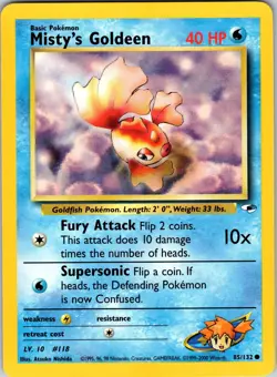 Misty's Goldeen (85) 085/132 Gym Heroes Pokemon NM Unlimited - Image 1