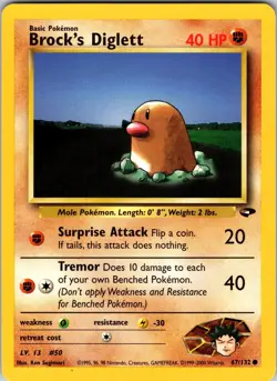 Brock's Diglett 067/132 Gym Challenge Pokemon NM Unlimited - Image 1