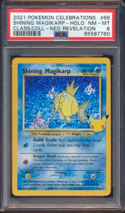 2021 POKEMON CELEBRATIONS SHINING MAGIKARP #66 NEO REVELATION PSA 8! - Image 1