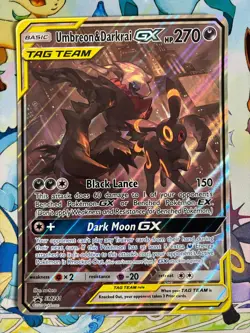 2020 Pokemon Umbreon Darkrai GX Tag Team Black Star Promo SM241 JUMBO G2U - Image 1