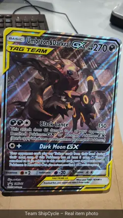 2020 Pokemon Umbreon Darkrai GX Tag Team Black Star Promo SM241 JUMBO G2U - Image 3