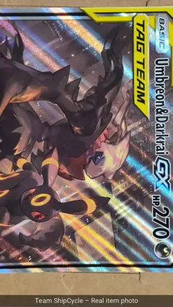 2020 Pokemon Umbreon Darkrai GX Tag Team Black Star Promo SM241 JUMBO G2U - Image 5