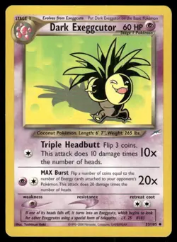 Pokemon Tcg Dark Exeggutor #33 Pokemon Neo Destiny LP - Image 1