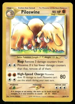 Pokemon Tcg Piloswine #36 Pokemon Neo Revelation LP - Image 1