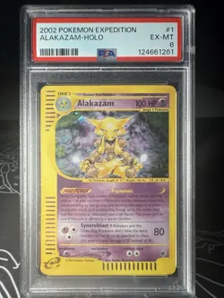 Pokemon Alakazam Expedition Base Set Holo Rare 001/165 | PSA 6 - Image 1