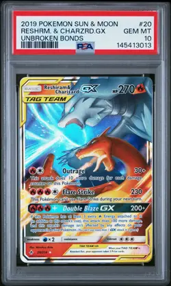 Pokemon TCG: Reshiram & Charizard GX – Unbroken Bonds 20/214 – PSA 10 GEM MINT - Image 1