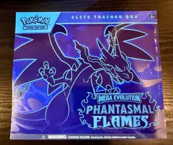 Pokemon TCG Mega Evolution Phantasmal Flames Elite Trainer Box ETB - Image 1