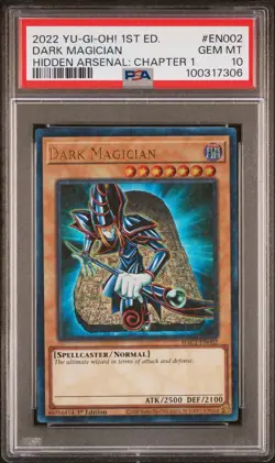 2022 YU-GI-OH! HIDDEN ARSENAL: CHAPTER 1 1ST ED #EN002 DARK MAGICIAN PSA 10 - Image 1