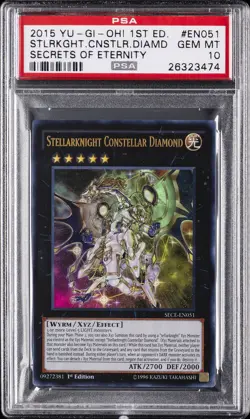 2015 YU-GI-OH! SECE-SECRETS OF ETERNITY STELLARKNIGHT CONSTELLAR DIAMOND PSA 10 - Image 1