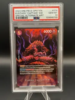 ONE PIECE EUSTASS "CAPTAIN" KID 2024 OP07-500 YEARS IN THE FUTURE #074 PSA 10 - Image 1