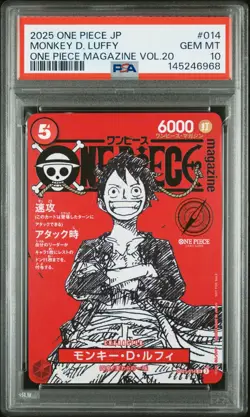 2025 One Piece JP Monkey D. Luffy #014 One Piece Magazine Vol. 20 PSA 10 - Image 1