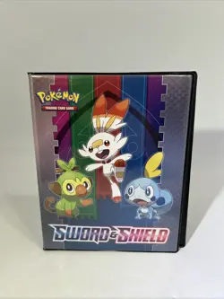 Pokemon Sword And Shield Six Page Jumbo Card Binder W/12 Oversized Cards #ML - Image 1