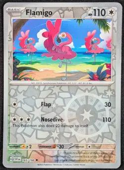 Flamigo 2023 Scarlet & Violet Reverse Holo Pokemon Card 165/198 (NM) - Image 1