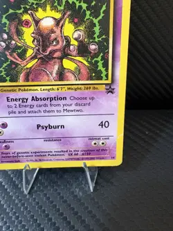 Mewtwo Promo Pokemon Card – Vintage WOTC – DAMAGED / HP – Creases & Bends - Image 2