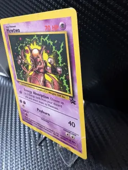 Mewtwo Promo Pokemon Card – Vintage WOTC – DAMAGED / HP – Creases & Bends - Image 4