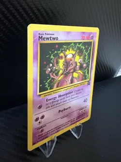 Mewtwo Promo Pokemon Card – Vintage WOTC – DAMAGED / HP – Creases & Bends - Image 5