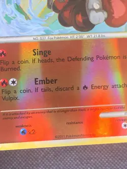 Vulpix 75/95 Reverse Holo - Call of Legends Pokemon Card - LP - Image 2