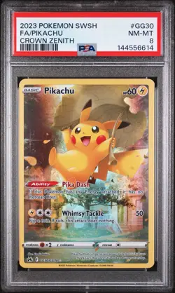 2023 Pokemon Sword & Shield Crown Zenith #GG30 FA/Pikachu PSA 8 - Image 1