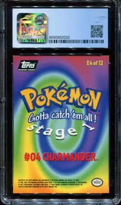 CGC 9 MINT CHARMANDER POKEMON TOPPS 1999 #04 E4 OF 12 POKEMON - Image 2