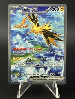 Pokemon TCG Zapdos EX 202/165 Scarlet & Violet 151 SIR Holo NM Card English - Image 1