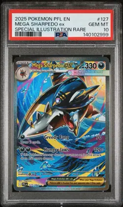 Pokemon 2025 Mega Sharpedo EX 127/094 Phantasmal Flames Illustration Rare Holo … - Image 1