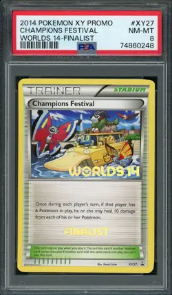 2014 Pokemon World Championships FINALIST Champions Festival #XY27 PSA 8 NM-MT - Image 1