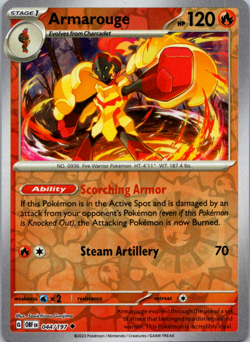 Pokemon TCG Armarouge SV03: Obsidian Flames 044/197 Reverse Holo Uncommon - Image 1