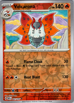 Pokemon TCG Volcarona SV03: Obsidian Flames 041/197 Reverse Holo Uncommon - Image 1