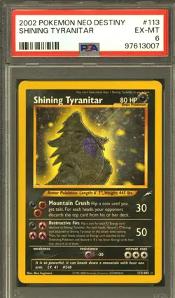 Pokemon Neo Destiny Shining Tyranitar 113/105 PSA 6 *007 - Image 1