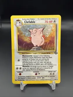 Vintage 1999 Pokemon TCG Jungle Unlimited Clefable Holo 1/64 MP - Image 1