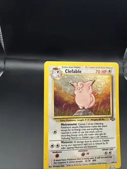 Vintage 1999 Pokemon TCG Jungle Unlimited Clefable Holo 1/64 MP - Image 2
