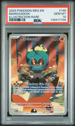 2025 POKEMON MEG EN-MEGA EVOLUTION ILLUSTRATION RARE #146 MARSHADOW PSA 10 - Image 1
