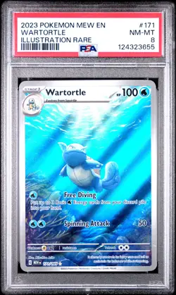 2023 POKEMON MEW EN-151 ILLUSTRATION RARE #171 WARTORTLE PSA 8 - Image 1