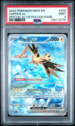 2023 POKEMON MEW EN-151 SPECIAL ILLUSTRATION RARE #202 ZAPDOS EX PSA 9 - Image 1