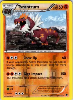 Tyrantrum 62/111 XY - Furious Fists Pokemon TCG LP Reverse Holo - Image 1