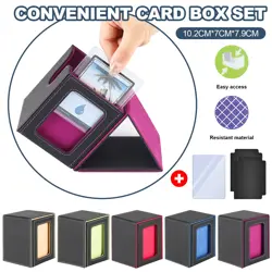 Trading Card Storage Deck Box Set With MTG Commander Display For TCG/Sport Cards - Image 1