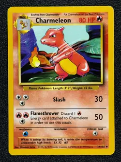 Charmeleon 24/102 Base Set Series Uncommon 1999 Pokemon Card TCG WOTC NM - Image 1