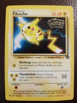 Pikachu #4 1999 Pokemon Movie Black Star Promo Card - Image 1