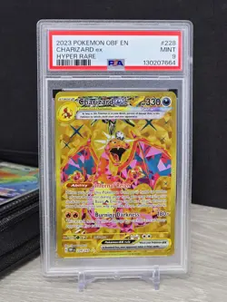 Pokemon Charizard ex Obsidian Flames Gold Hyper Rare Holo 228/197 PSA 9 MINT - Image 3