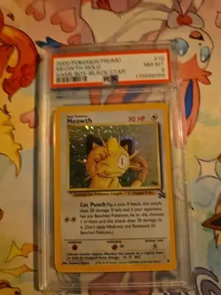 2000 Pokemon Promo Meowth Holo Game Boy Black Star #10 PSA 8 NM-MT - Image 1