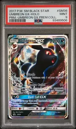 2017 Pokemon SM Premium Coll. Promo Umbreon EX #SM36 Holo PSA 9 - Image 1